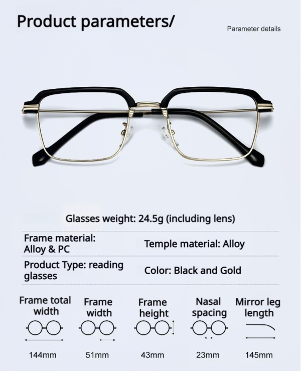 All-Day Comfort Tinted Glasses | Sleek Unisex Eyewear Frame - 图片 6